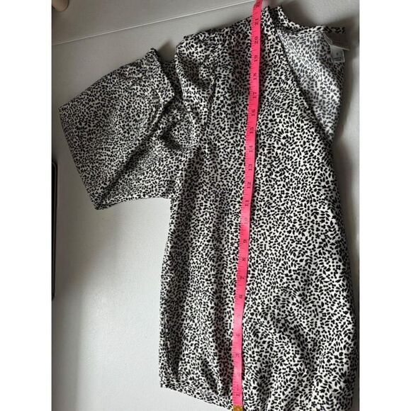 A NEW DAY Blouse Breathable Wrap-Front Floral Pattern Long Sleeves Black/White S - Picture 7 of 7